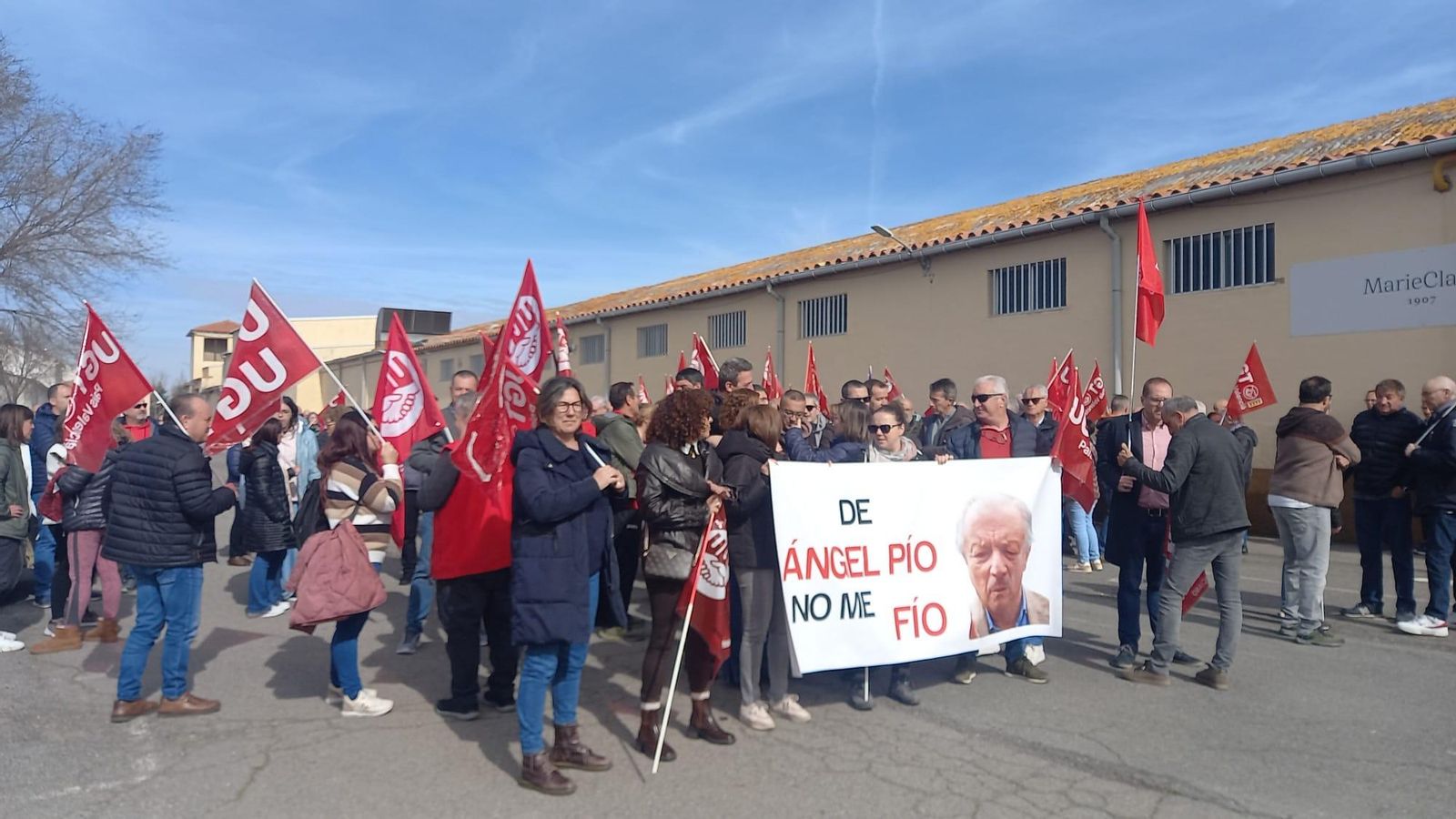 Manifestació dels treballadors de Marie Claire este dimecres a Vilafranca