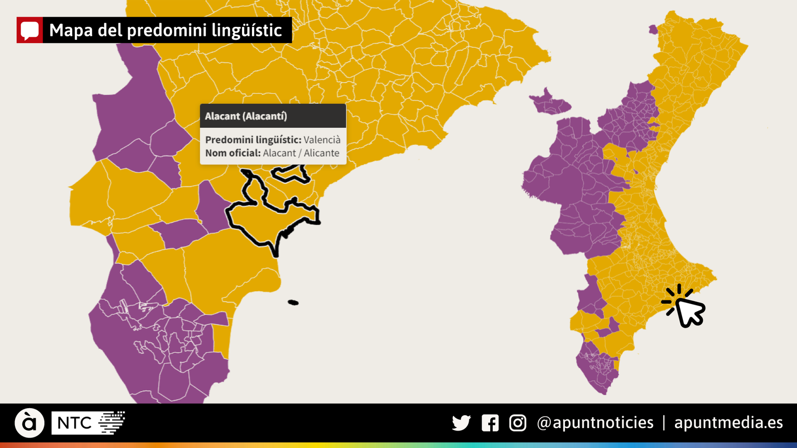Mapa del predomini lingüístic