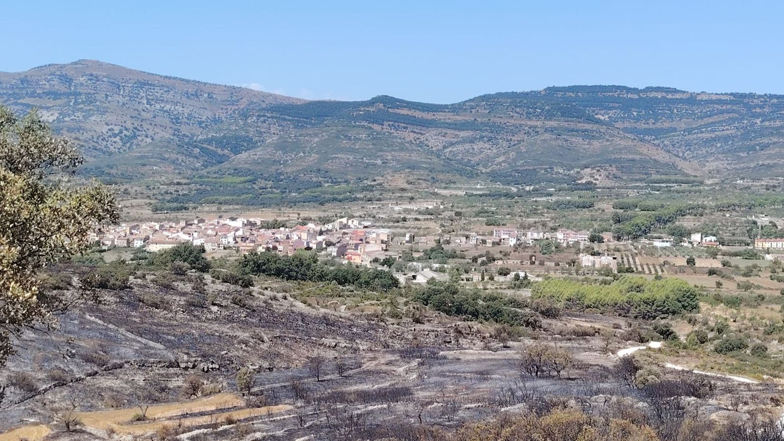 Superfície cremada per l'incendi de Tírig