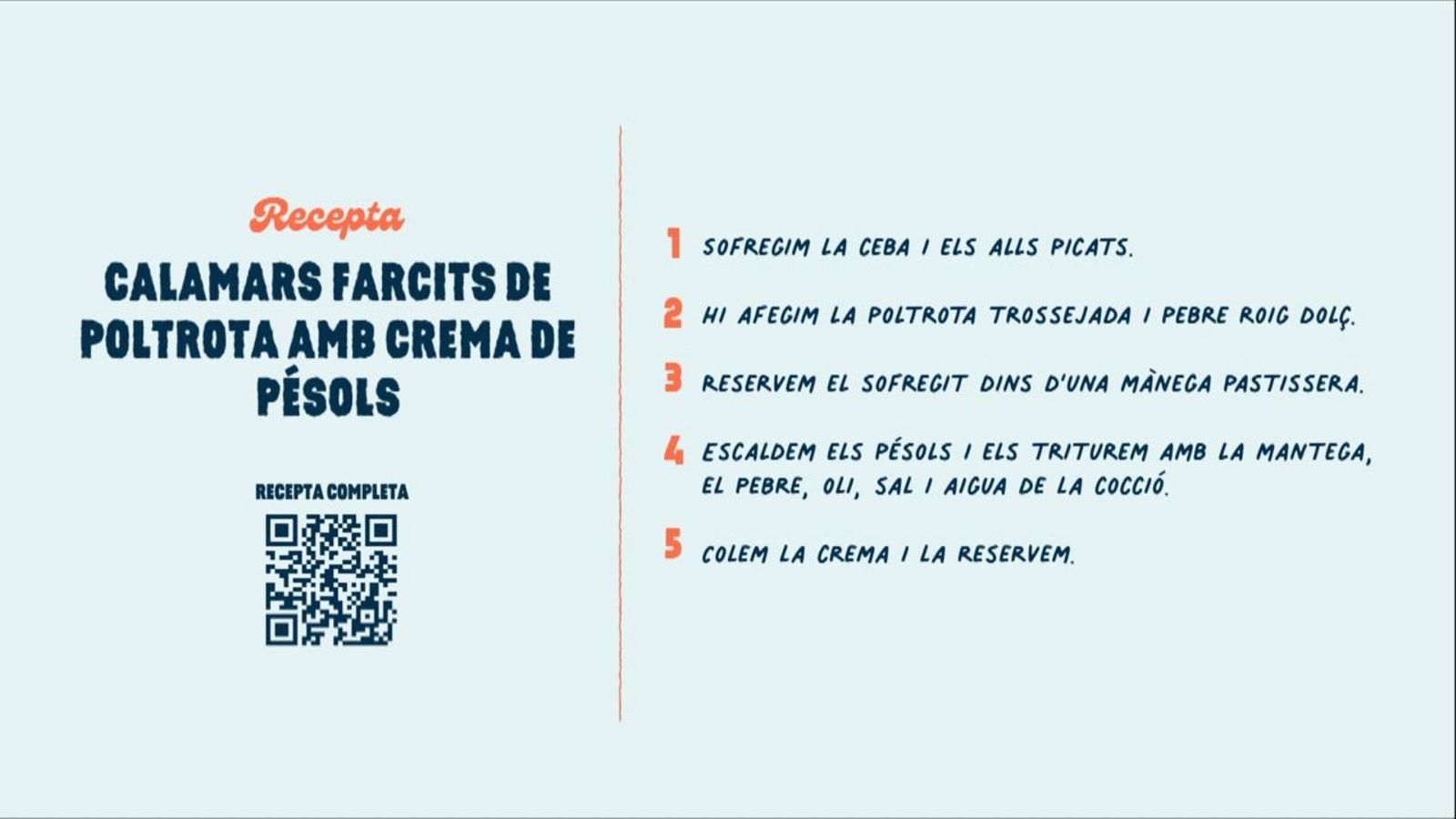 Passa a la cuina de Morera i tasta el text instructiu