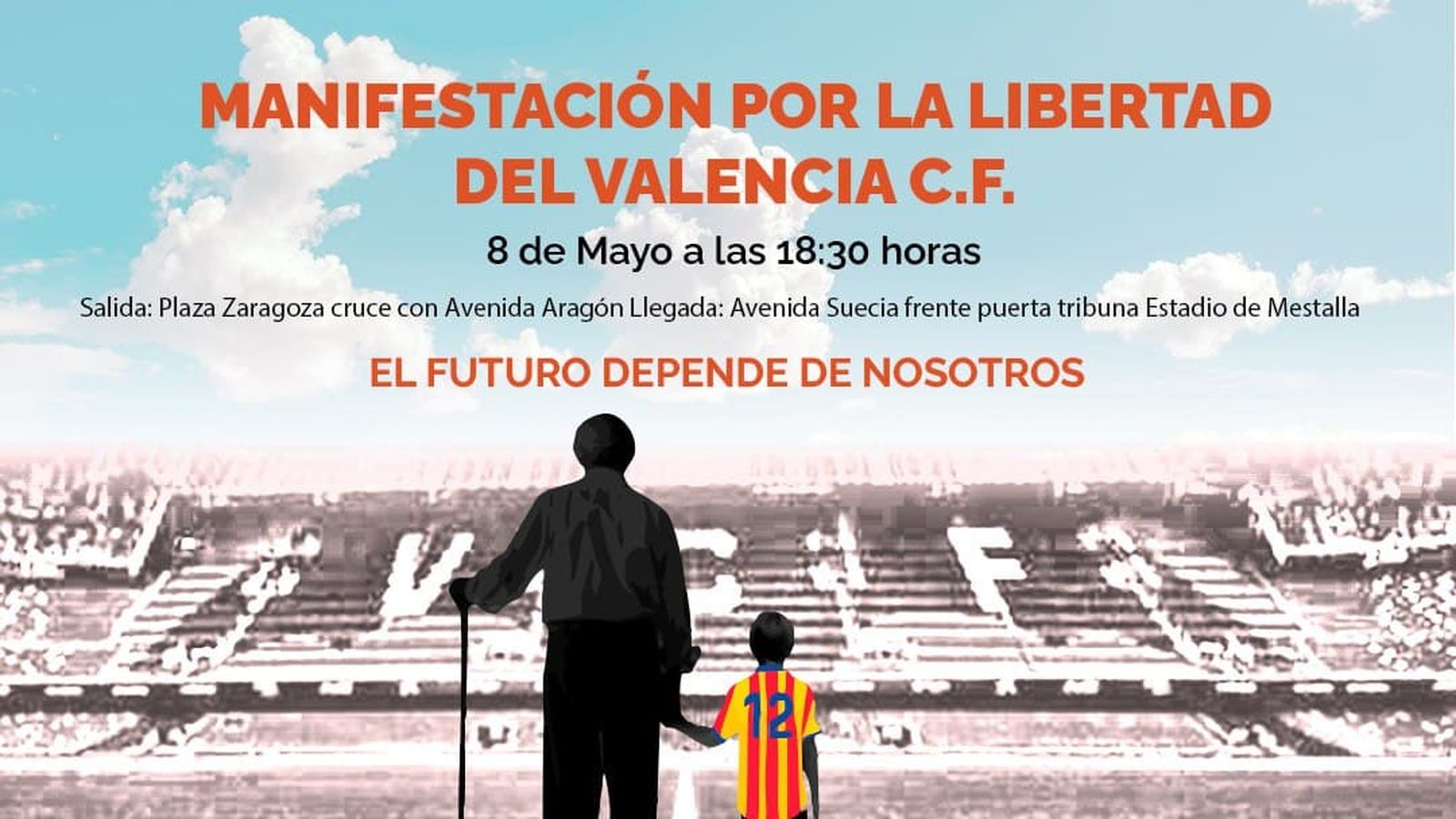 Convocatòria de manifestació de Libertad VCF i Curva Nord
