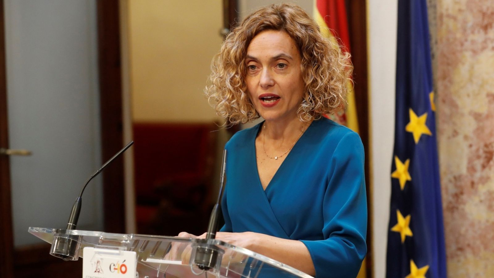 La presidenta del Congrés, Meritxell Batet, en una compareixença aquest dimecres