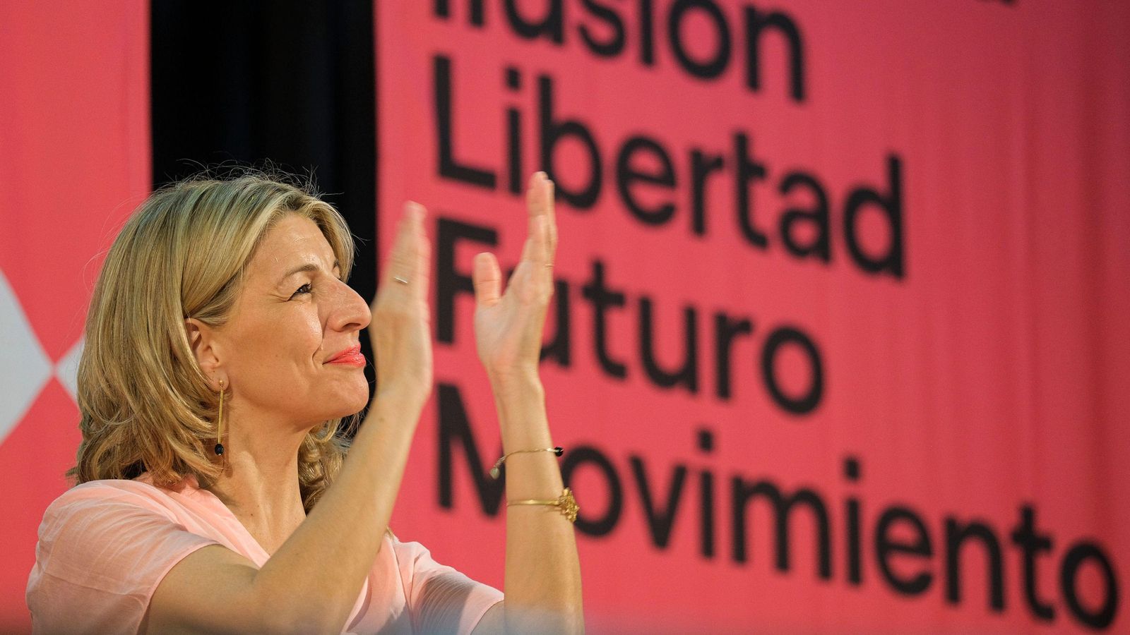 Yolanda Díaz en un dels actes del procés d'escolta de Sumar, a Las Palmas de Gran Canaria