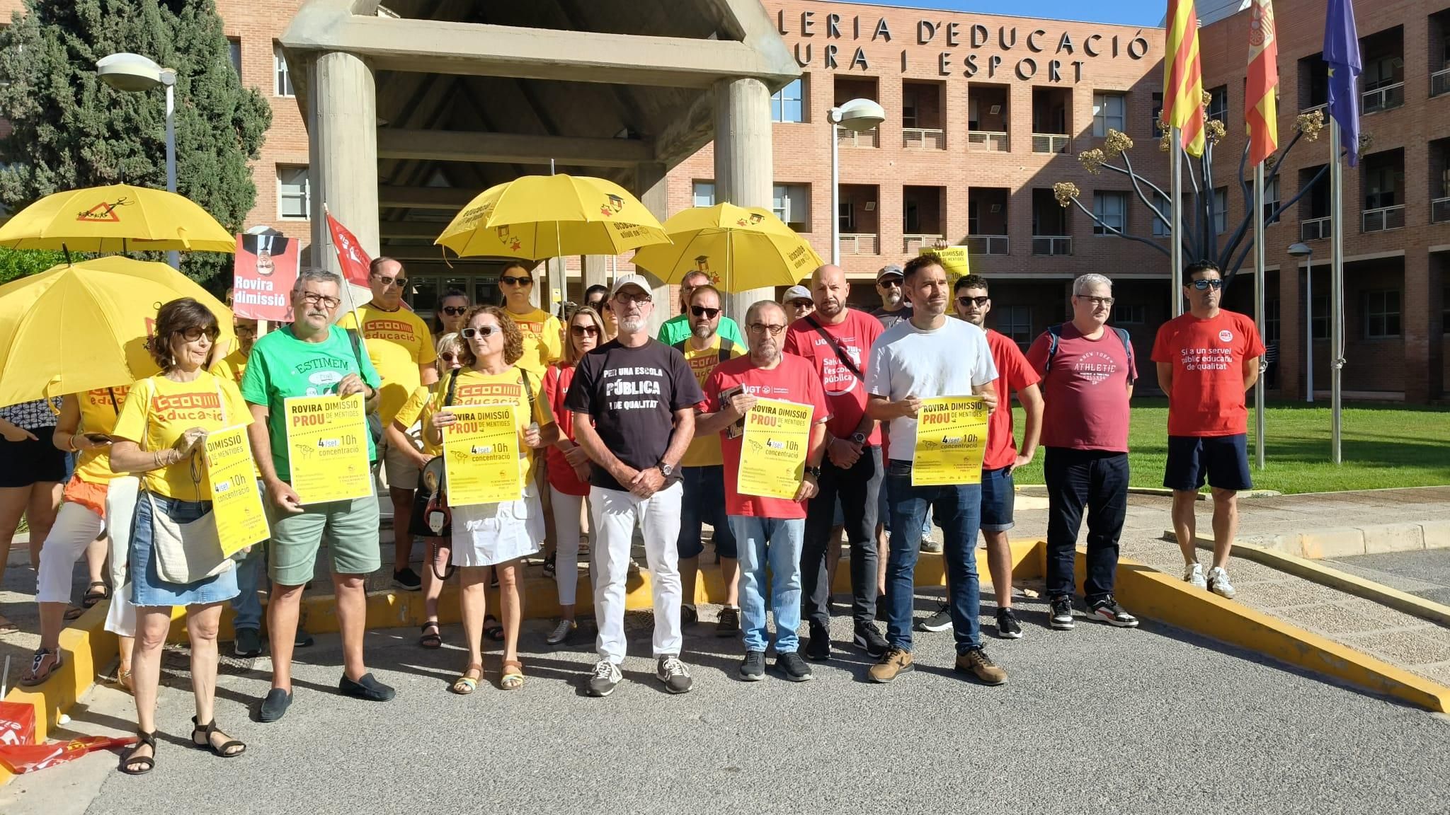 Concentració davant Educació, este dijous Concentració davant Educació, este dijous