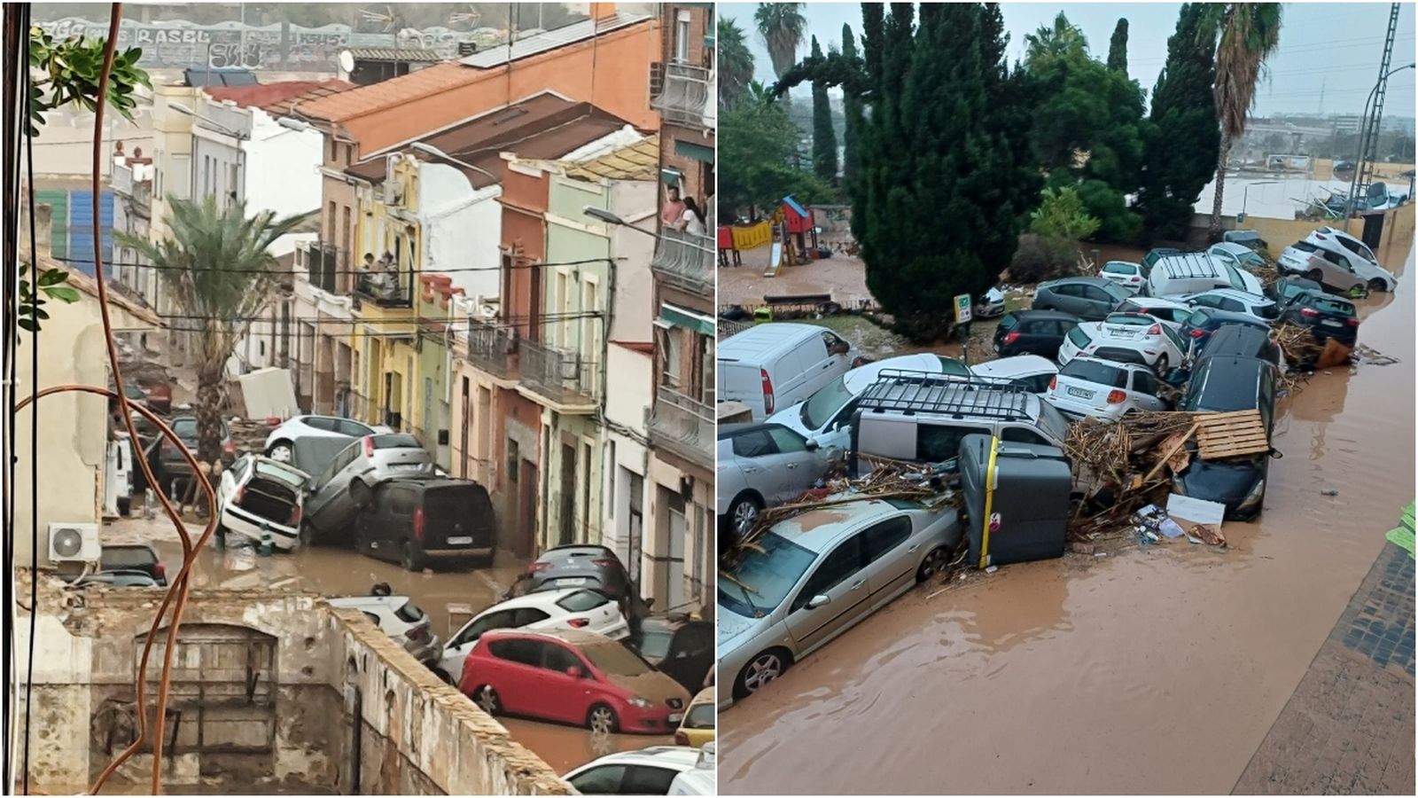 Imatges dels desperfectes al barri de la Torre, compartides a les xarxes socials