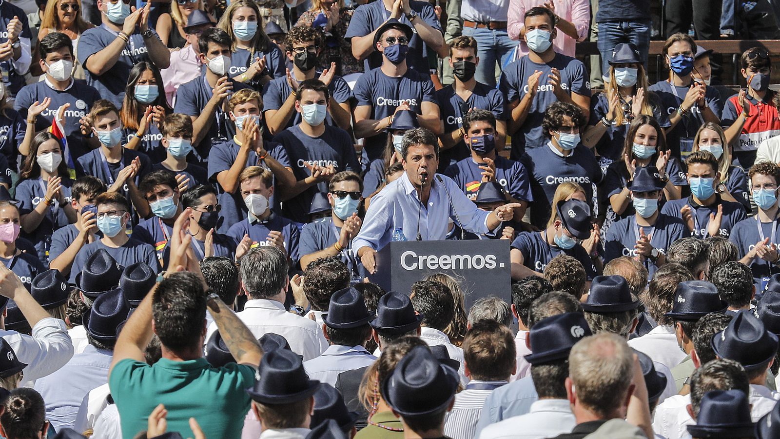 El president del PP a la Comunitat Valenciana, Carlos Mazón, intervé en la Convenció Nacional del PP a València
