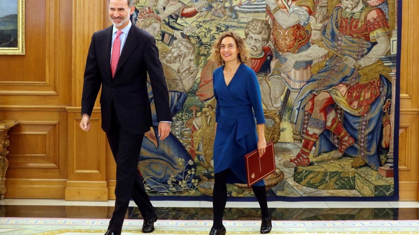 La nova presidenta del Congrés, Meritxell Batet, s'ha reunit al Palau de la Zarzuela amb el rei Felip VI