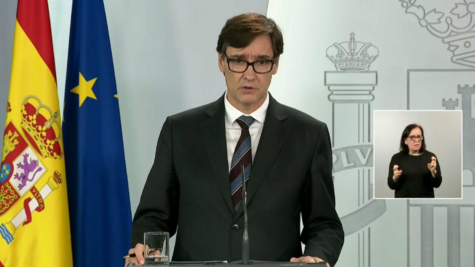 El ministre de Sanitat, Salvador Illa, durant la roda de premsa