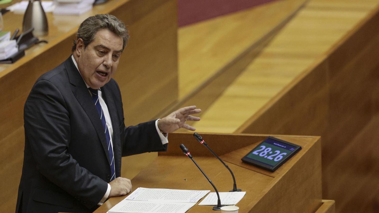José María Llanos en la seua intervenció durant el debat de política general.