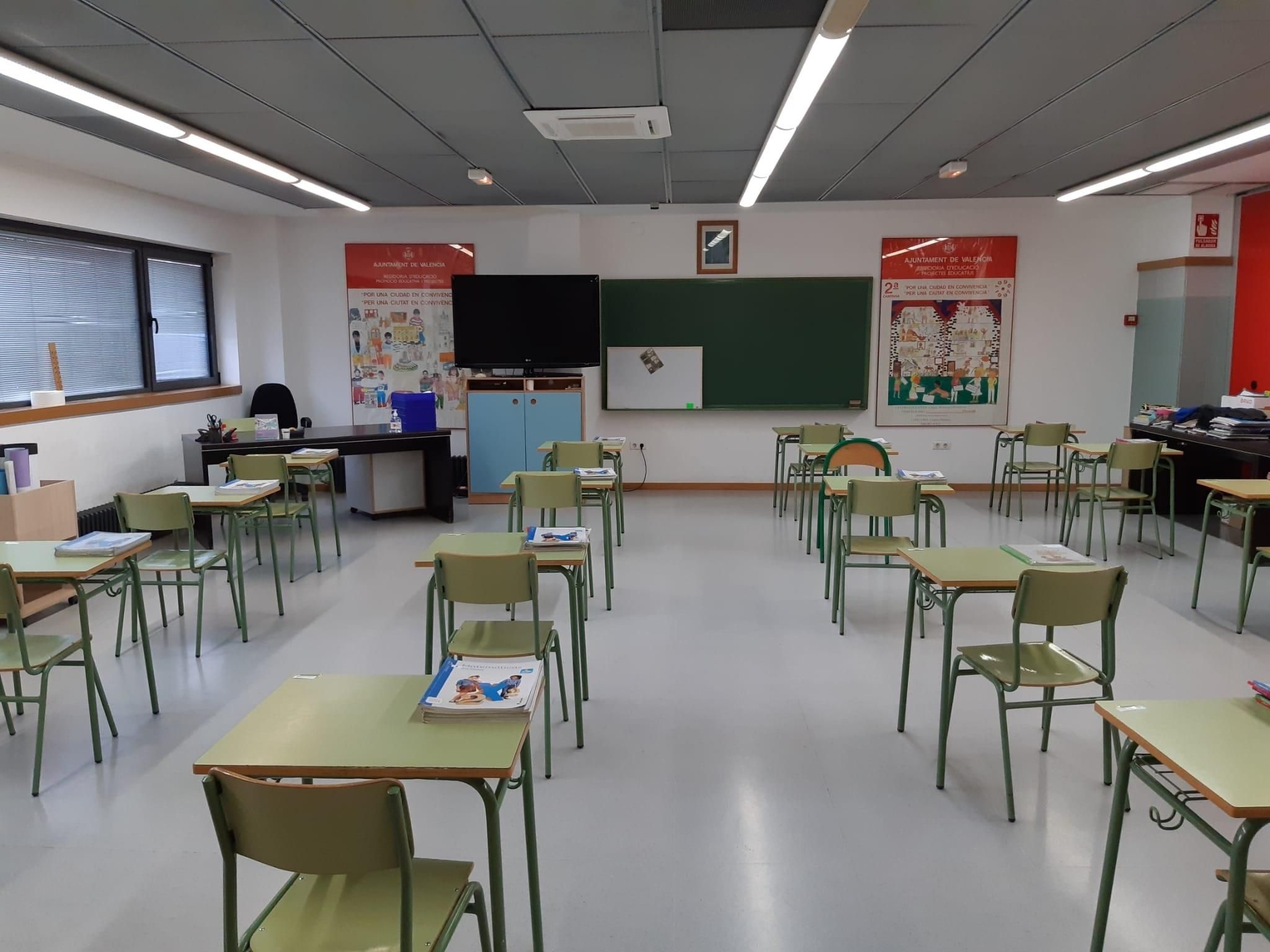 Una aula d'un col·legi de València