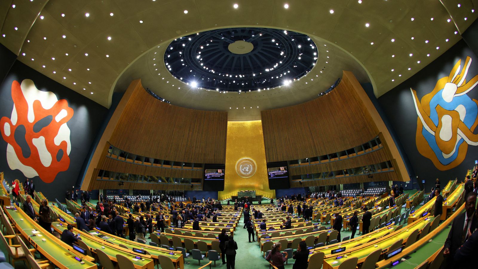 La sala central de l'assemblea general de l'ONU