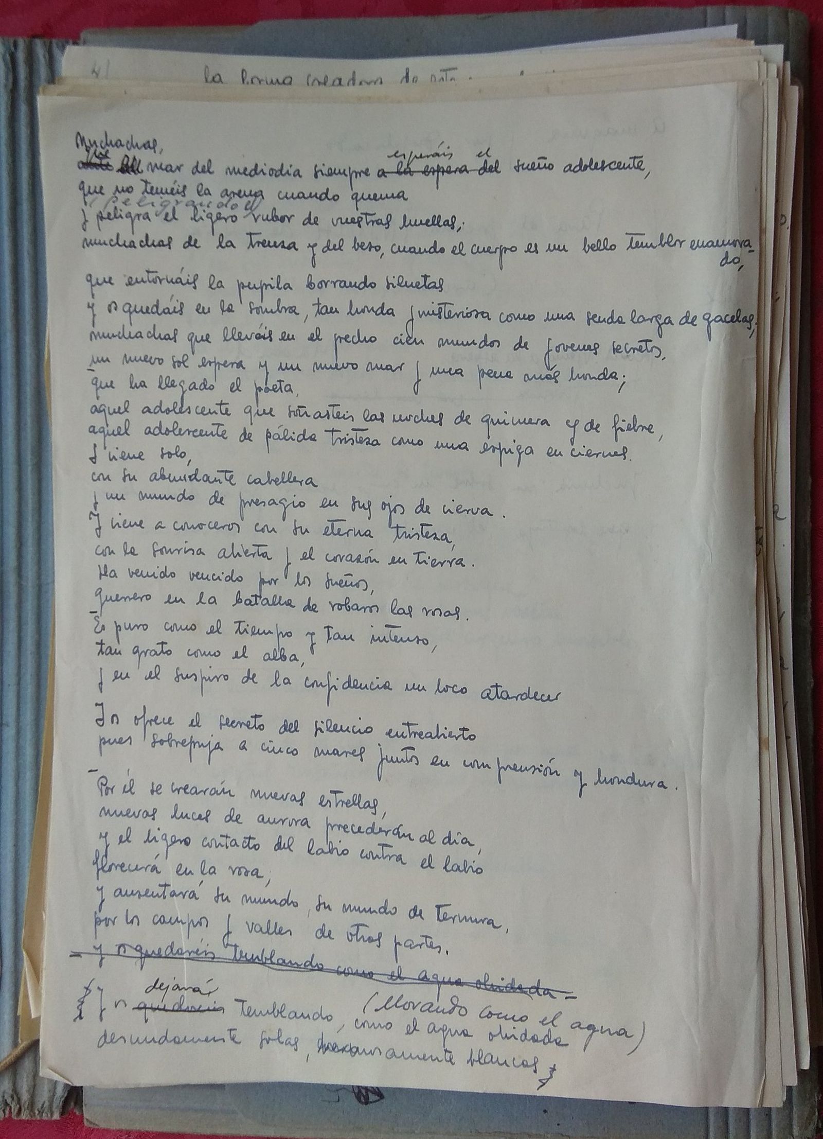 Poemes manuscrits del llegat de Francisco Brines