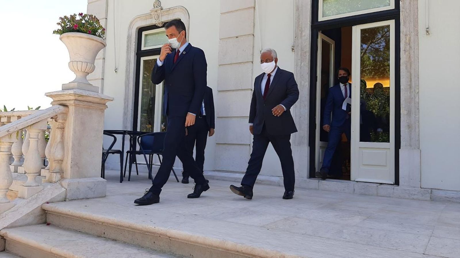 El president del govern espanyol, Pedro Sánchez, i el primer ministre portugués, António Costa