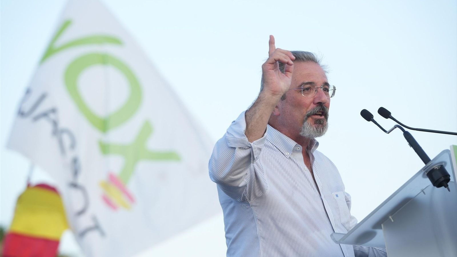 Flores, durant un acte electoral a València