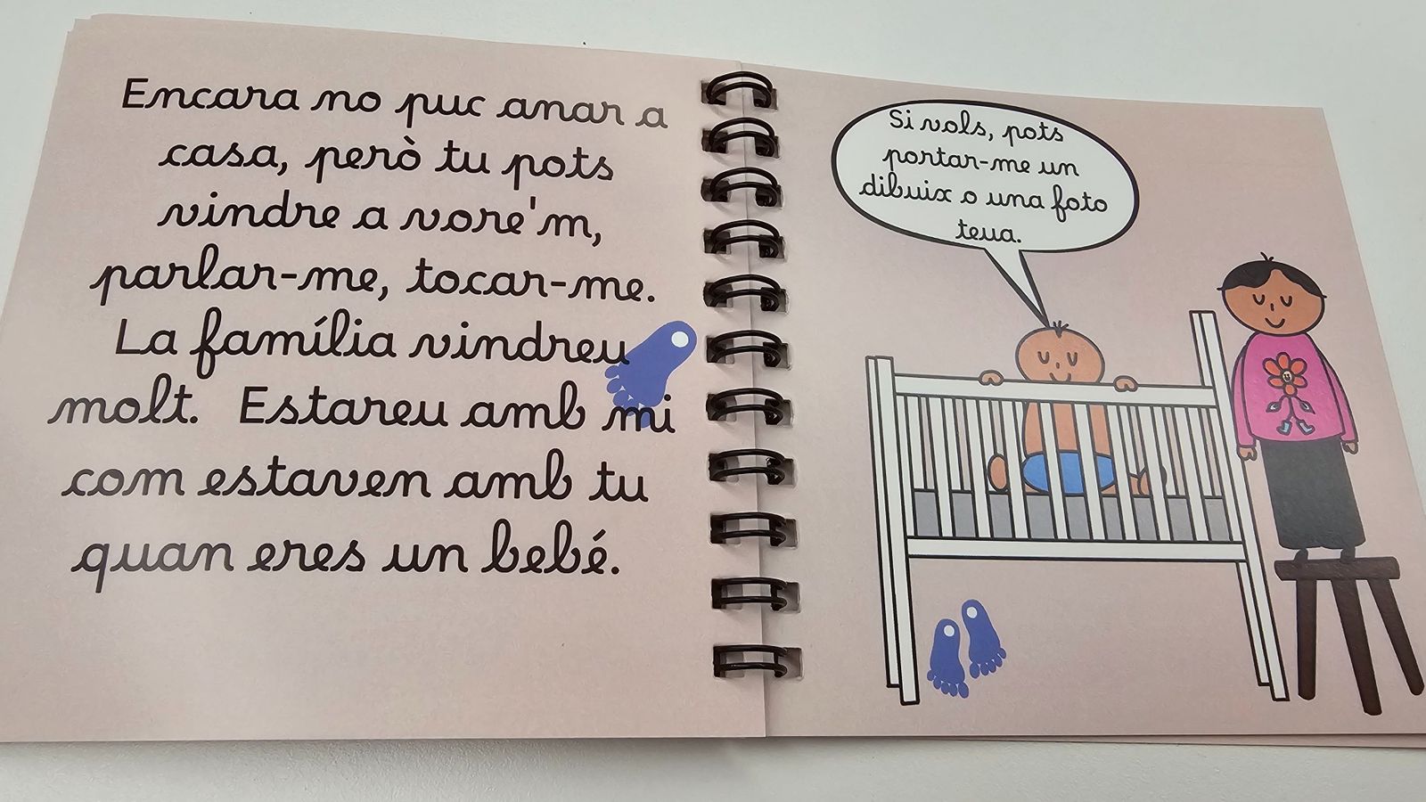 Un dels fragments del conte que explica els xiquets el procés d'hospitalització en incubadora dels nounats