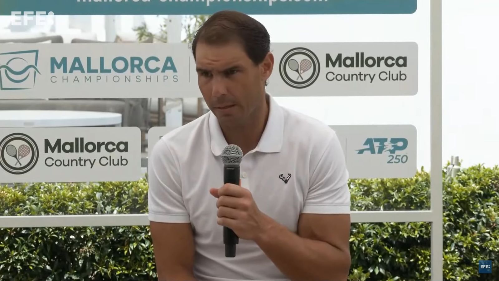 Rafa Nadal, durant una roda de premsa al