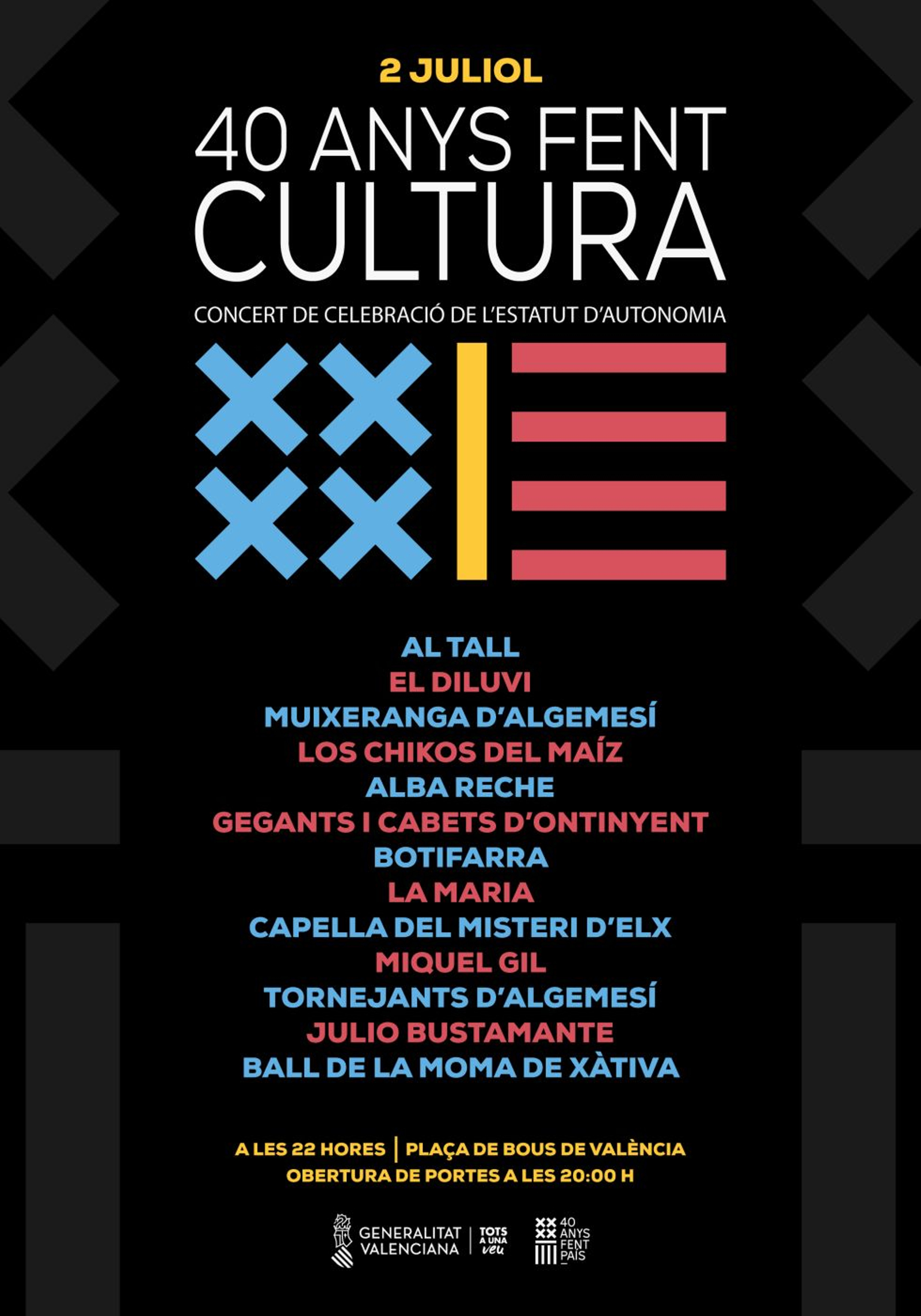 Cartell macroconcert "40 anys fent cultura"