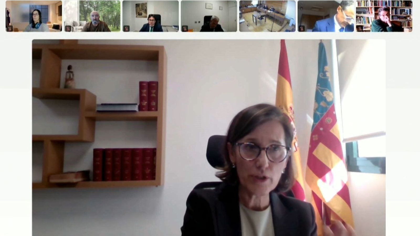 La magistrada Sonia Díaz, víctima de les difamacions del Bar España, durant la intervenció al jutjat