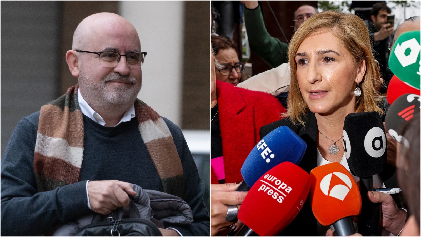 Jorge Suàrez i Salomé Pradas en segles imatges de quan van acudir a declarar al jutjat