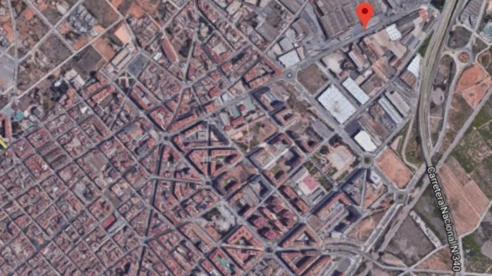 Localització de l'accident a l'avinguda de Castelló a Vila-real