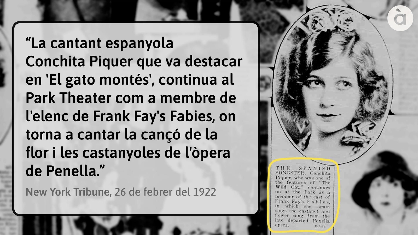 Fragment del 'New York Tribune' el 26 de febrer del 1922