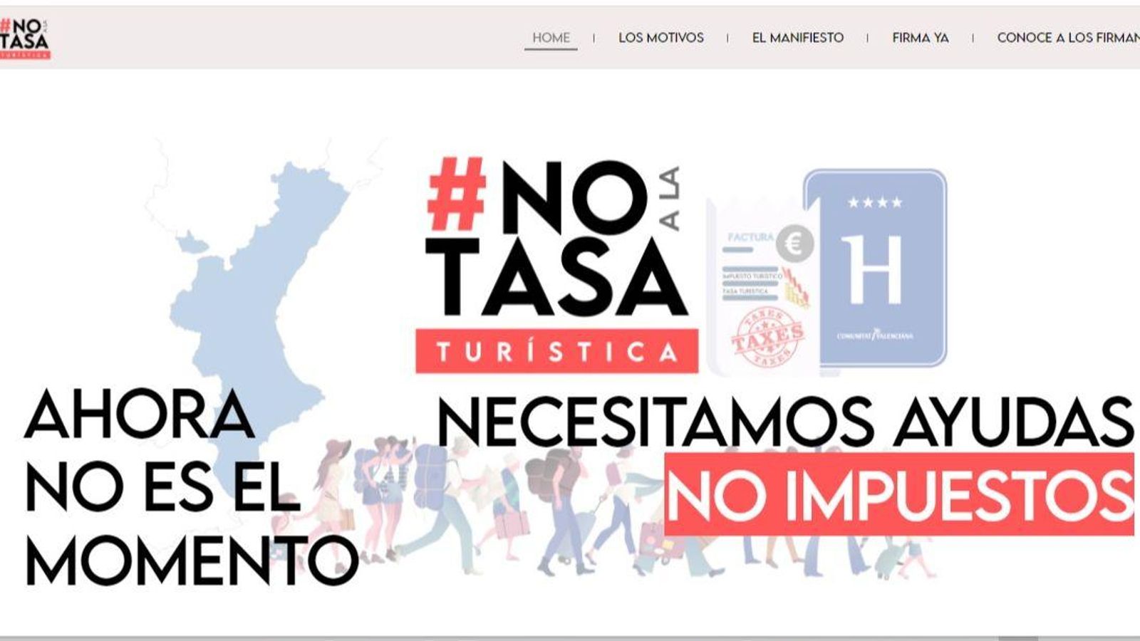 Pàgina web de les empreses i entitats que s'oposen a la implantació del nou impost