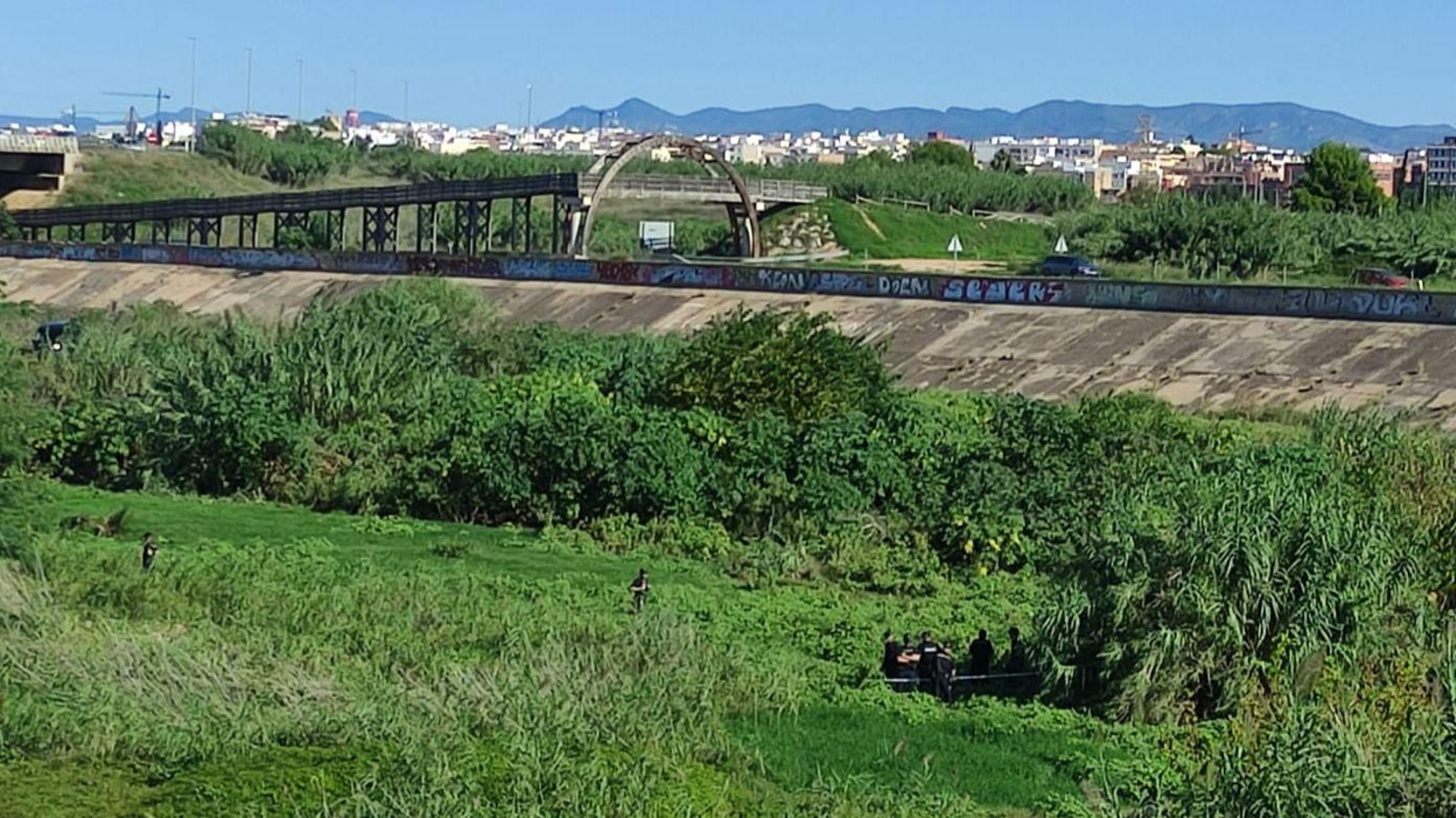 Zona del llit Túria on han trobat el cos de l'home