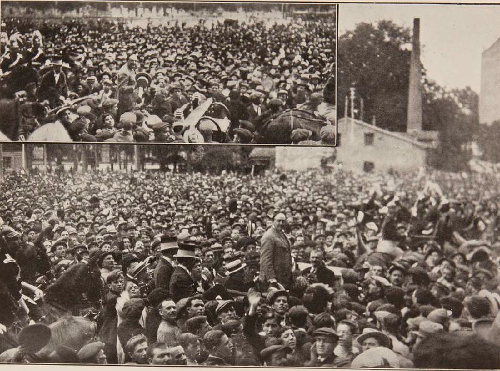 Moment en què la comitiva va cap al Palau Municipal