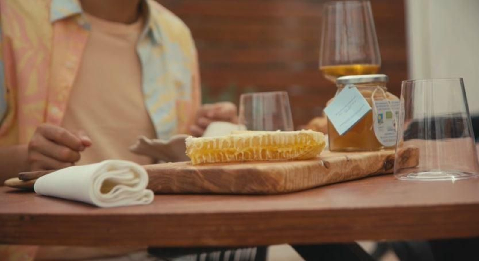 Hu observa amb interés un rusc de mel