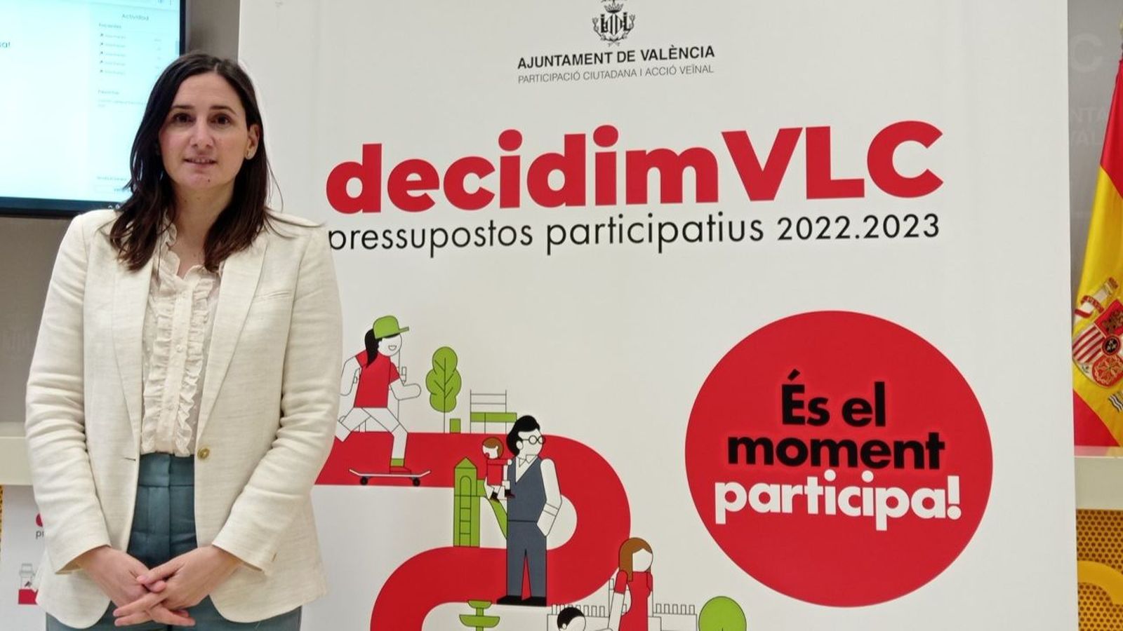 La regidora de Participació Ciutadana i Acció Veïnal, Elisa Valía, en la presentació de Decidim VLC 2022-2023