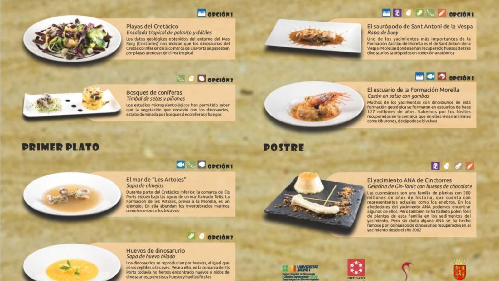 El menú dels dinosaures es podrà degustar al restaurant.