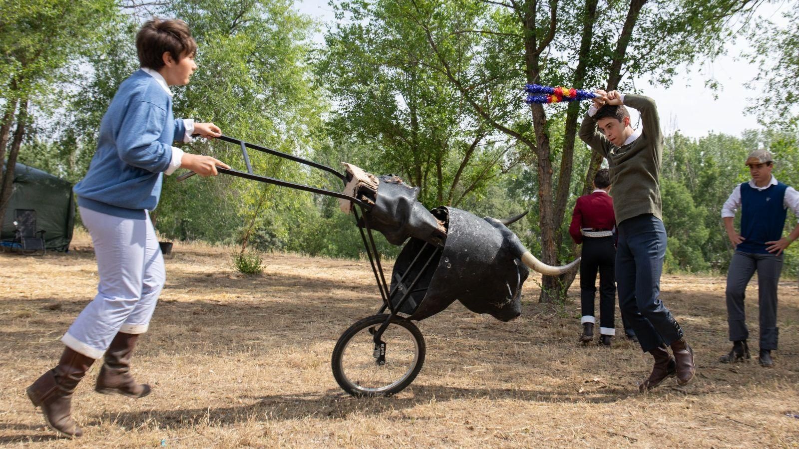 Imatge d'arxiu d'un simulacre d'una correguda de bous