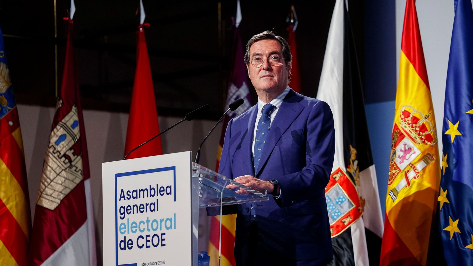 El president de la CEOE, Antonio Garamendi, en imatge d'arxiu
