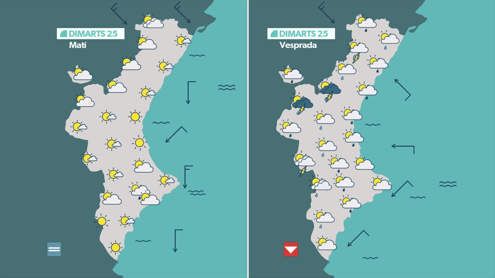 Previsió de l'oratge per a dimarts