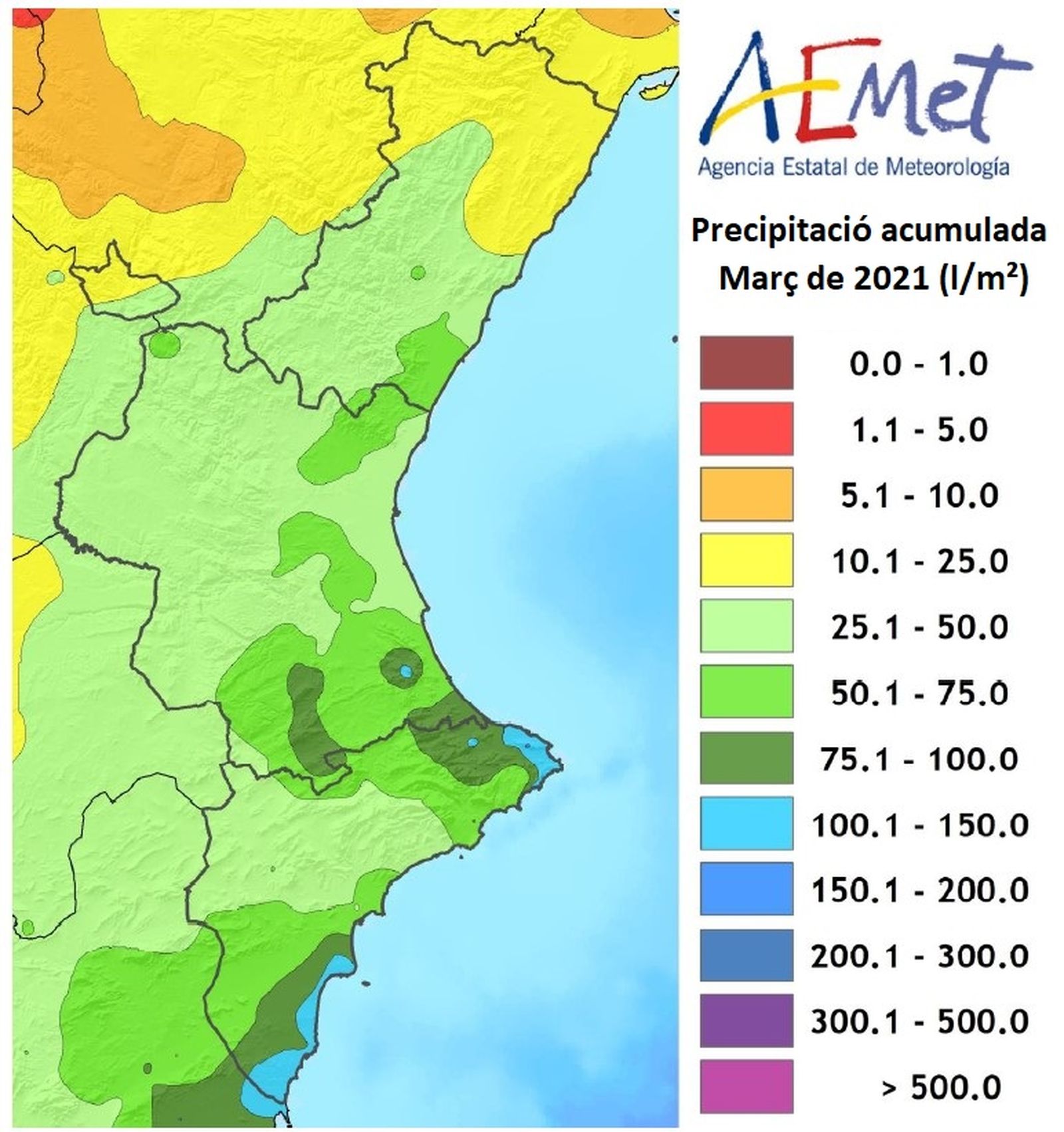 Precipitació març 2021