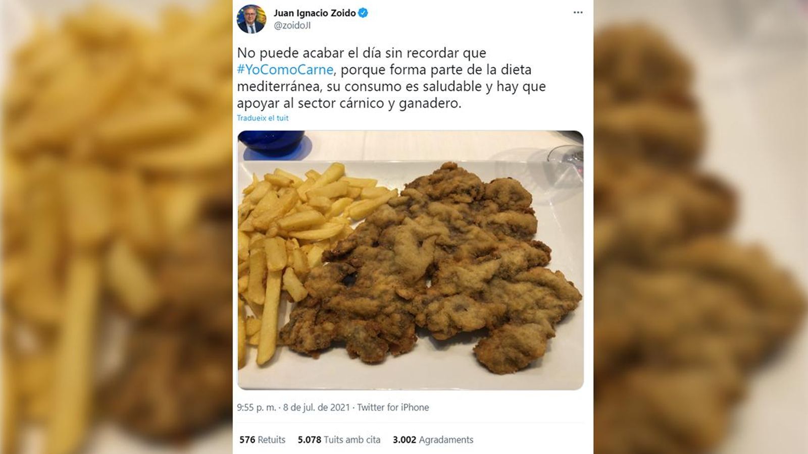 Tuit de l'ex-ministre Zoido