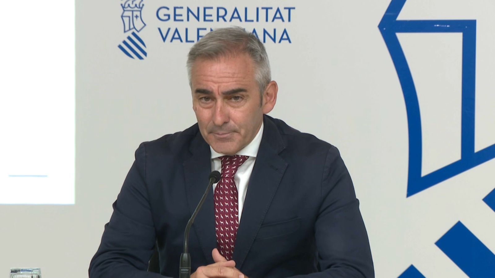 El portaveu del govern valencià, Miguel Barrachina, en la roda de premsa després del ple del Consell d'este divendres