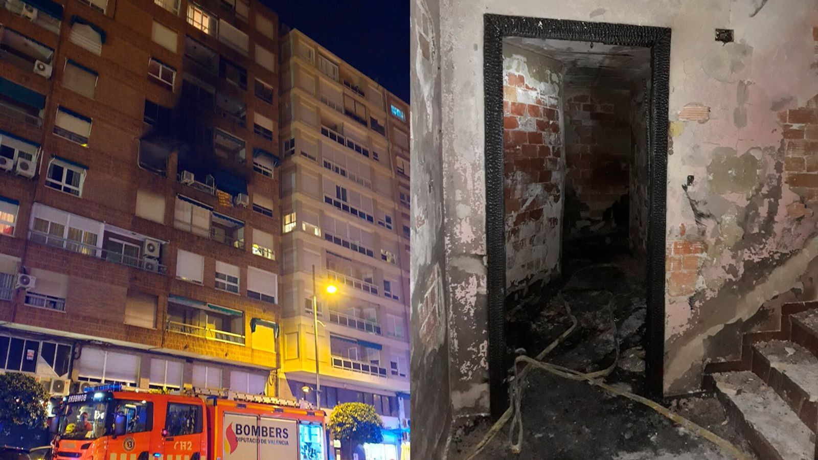Estat en què va quedar la vivenda incendiada