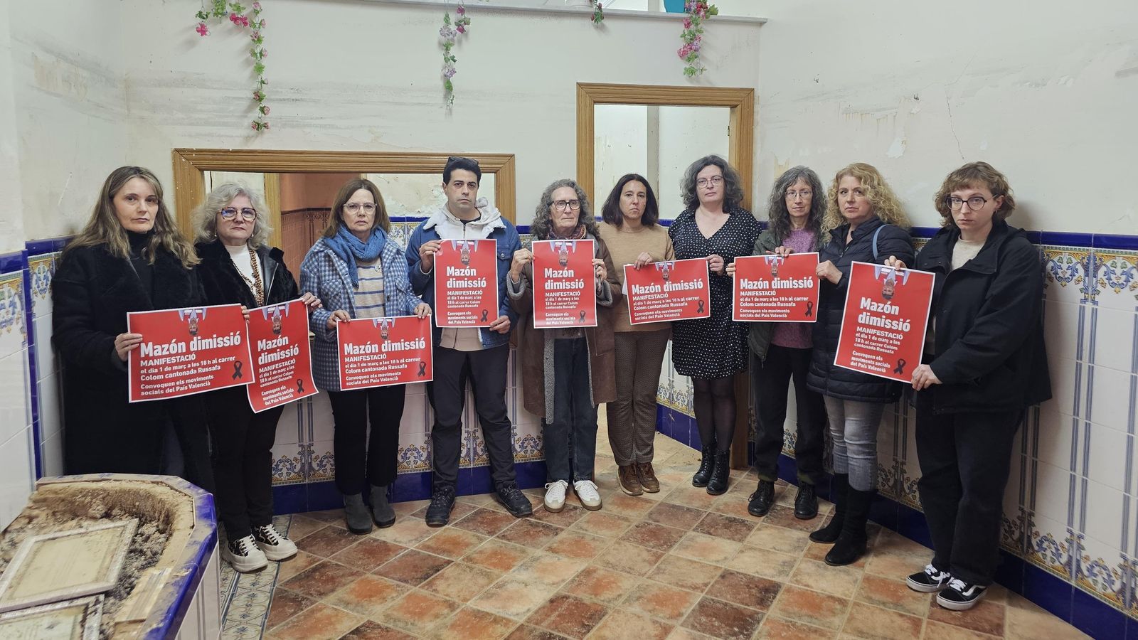 Presentació de la cinquena manifestació contra la gestió de Mazón per la dana