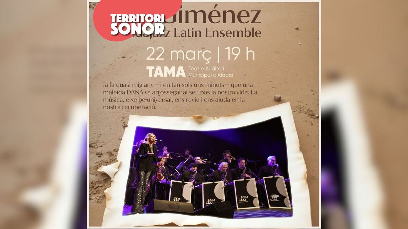 11.03.2025 | Sole Giménez i el Sedajazz Latin Ensemble, junts en un concert solidari per Aldaia