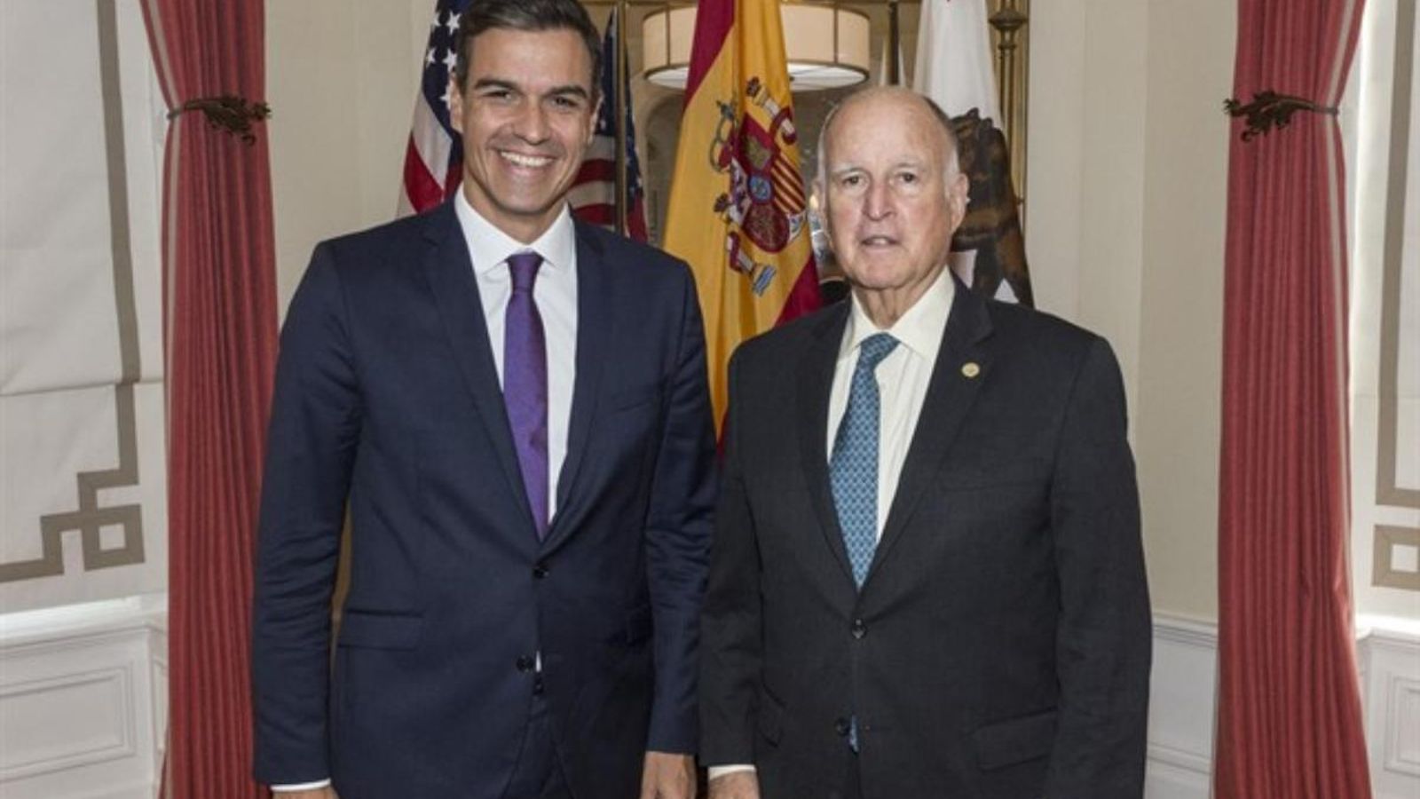 El governador de Califòrnia anima Sánchez a liderar les energies renovables en la UE