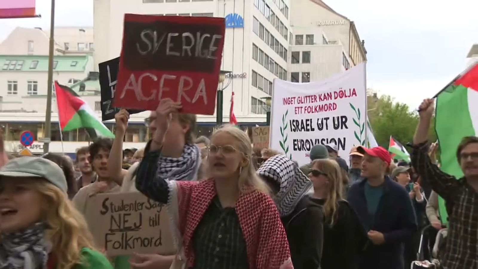 Manifestants a Malmö, esta vesprada