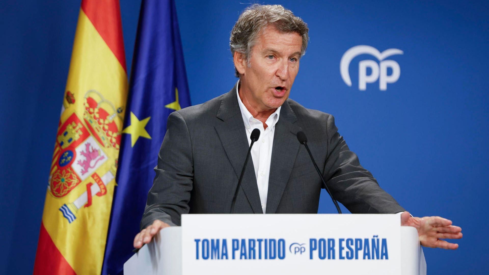 Feijóo, en la roda de premsa posterior al comité de direcció del PP Feijóo, en la roda de premsa posterior al comité de direcció del PP