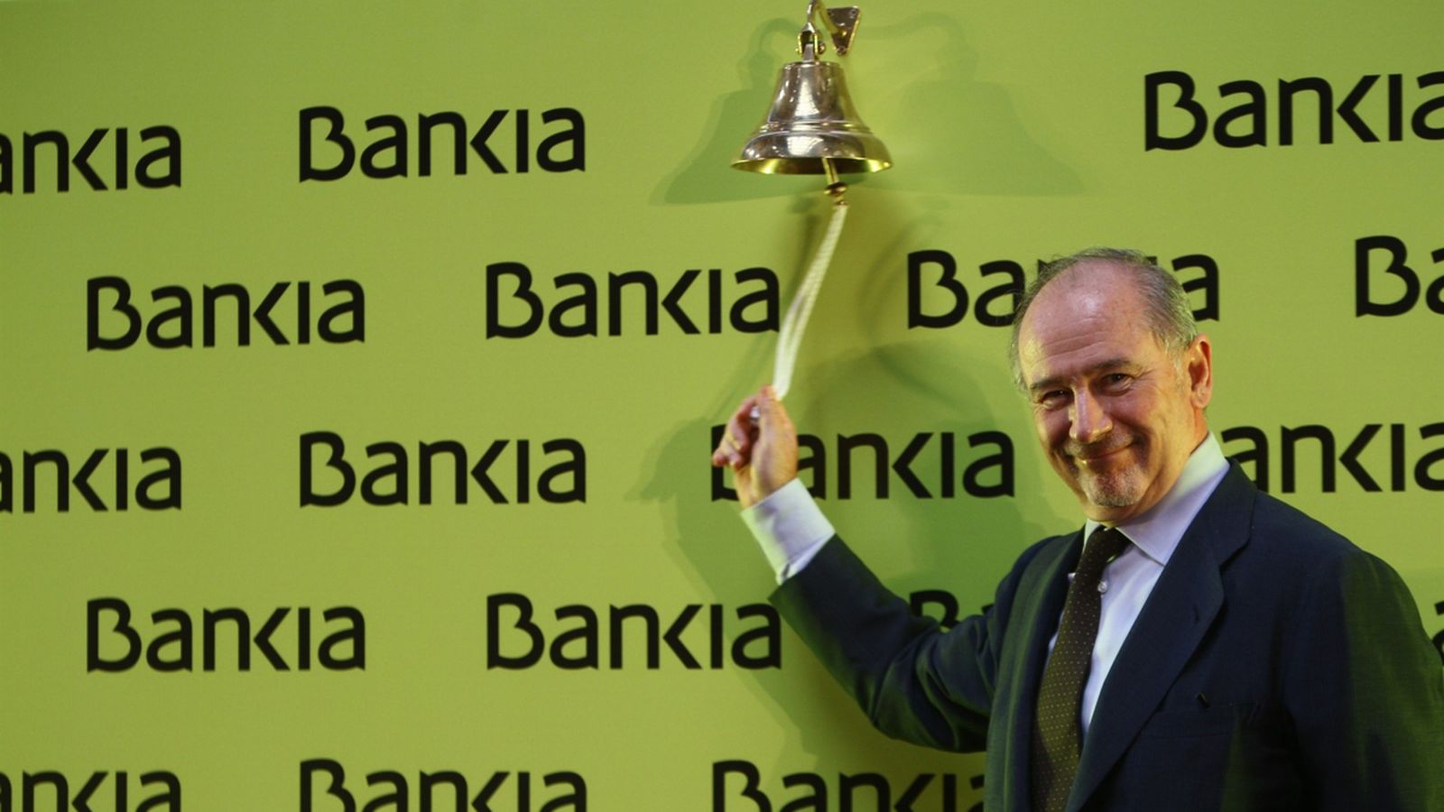 Rodrigo Rato, durant l'eixida a borsa de Bankia
