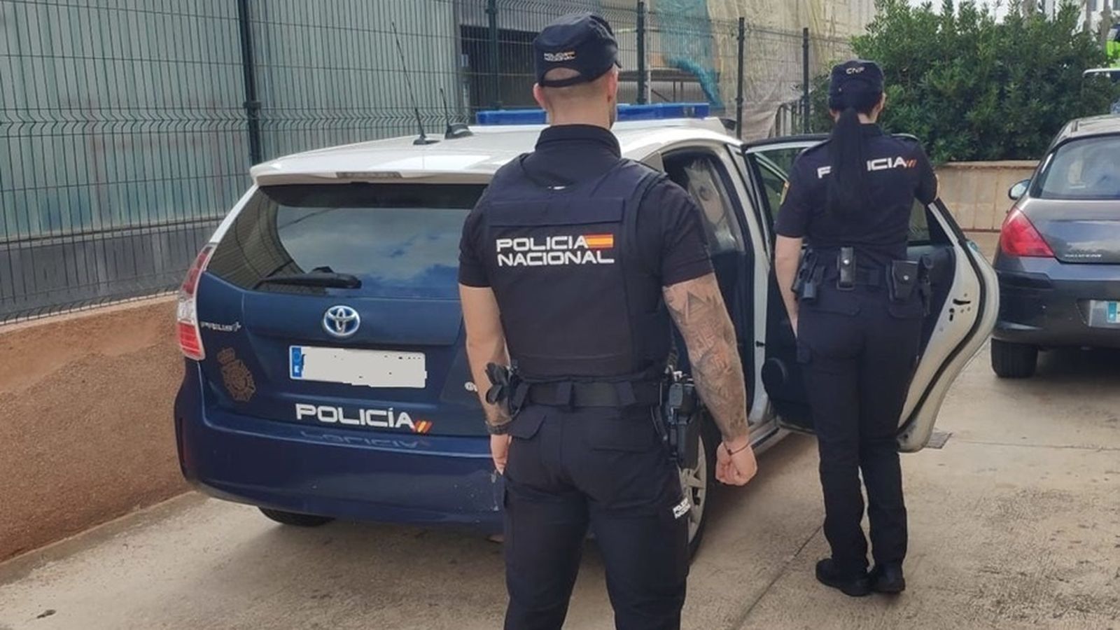 Policia Nacional en el lloc de la deflagració