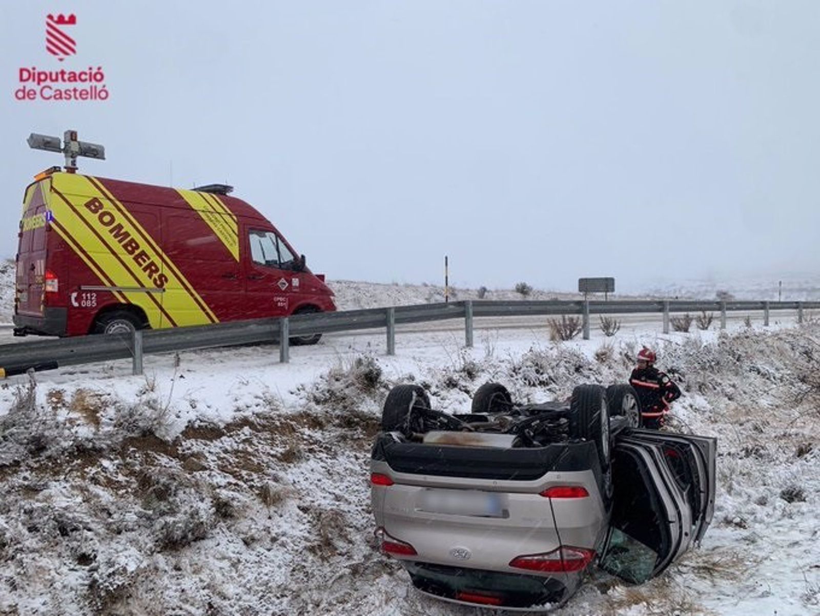 El cotxe accidentat, prop de Morella, aquest divendres