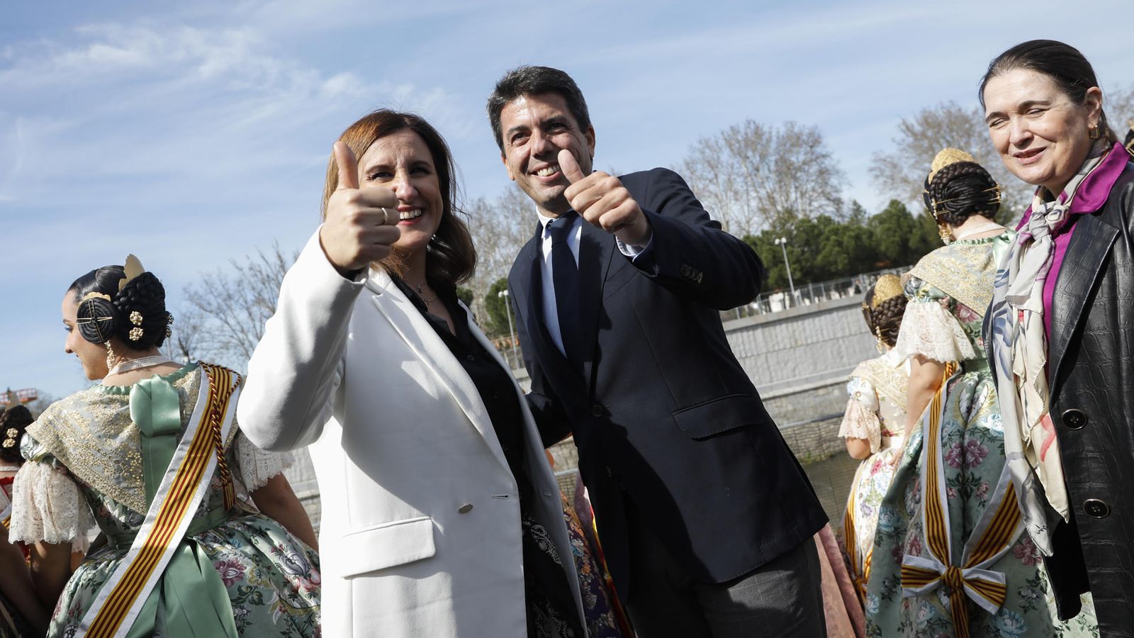 Catalá i el president valencià, Carlos Mazón, diumenge en la mascletà de Madrid