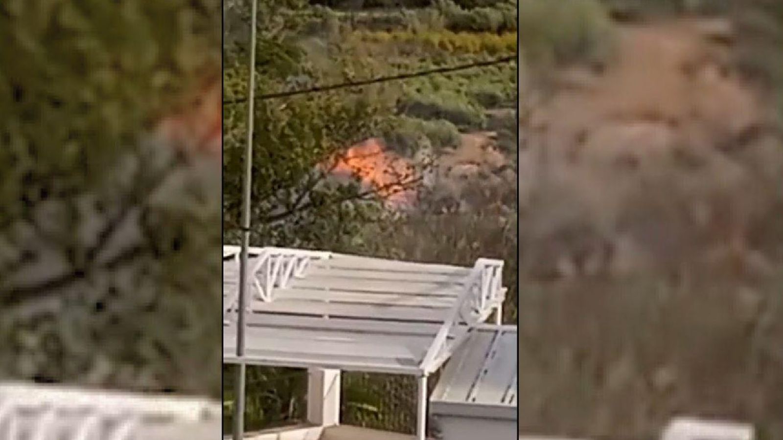 Imatges del primer focus de l'incendi de Montitxelvo