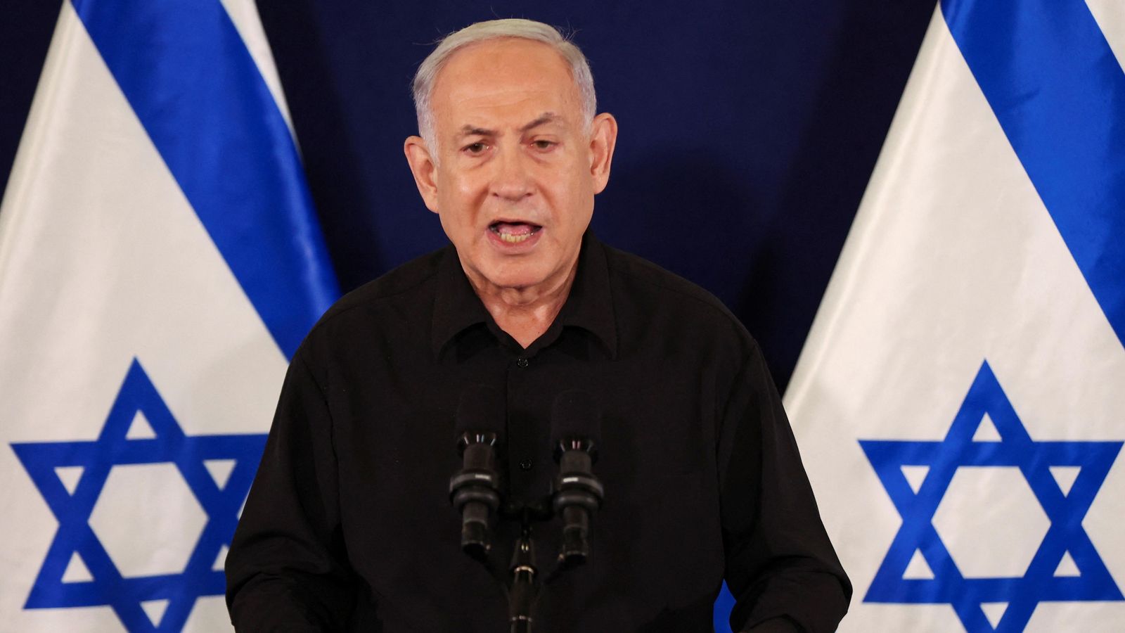 El primer ministre d'Israel, Benjamin Netanyahu, aquest dissabte en una roda de premsa