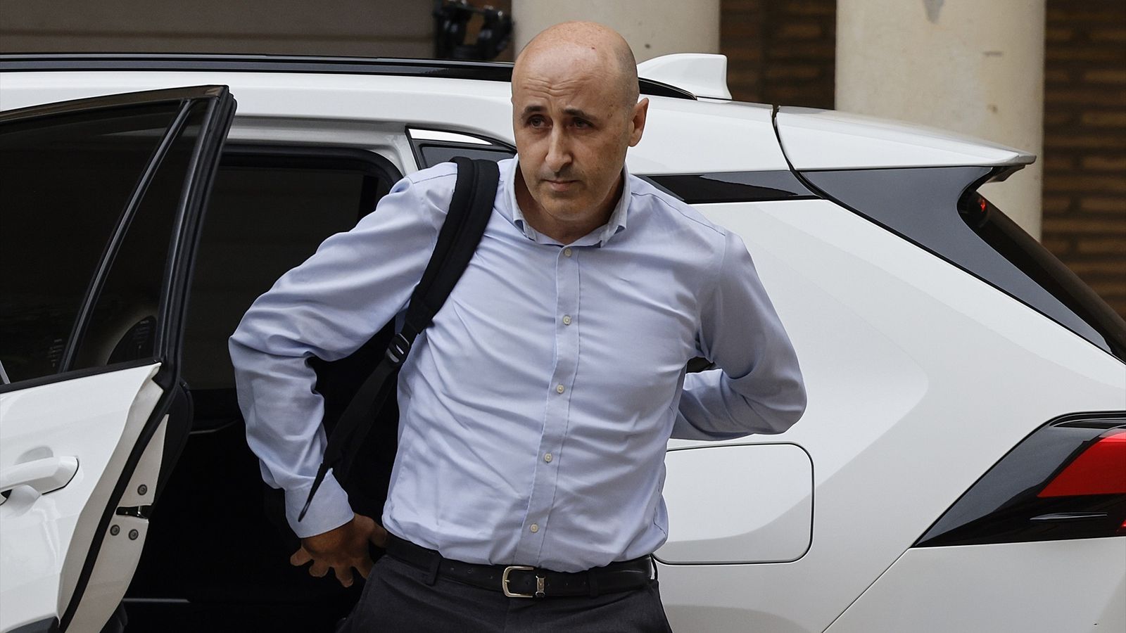 El president de la Confederació Hidrogràfica del Xúquer, Miguel Polo, a la seua arribada al jutjat